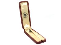 Edwardian Climbing Monkey Tie Pin set with a Natural Pearl & Rose Diamonds in Original Case