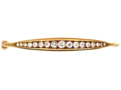 Edwardian 15ct Gold Bangle set with Graduated Diamonds