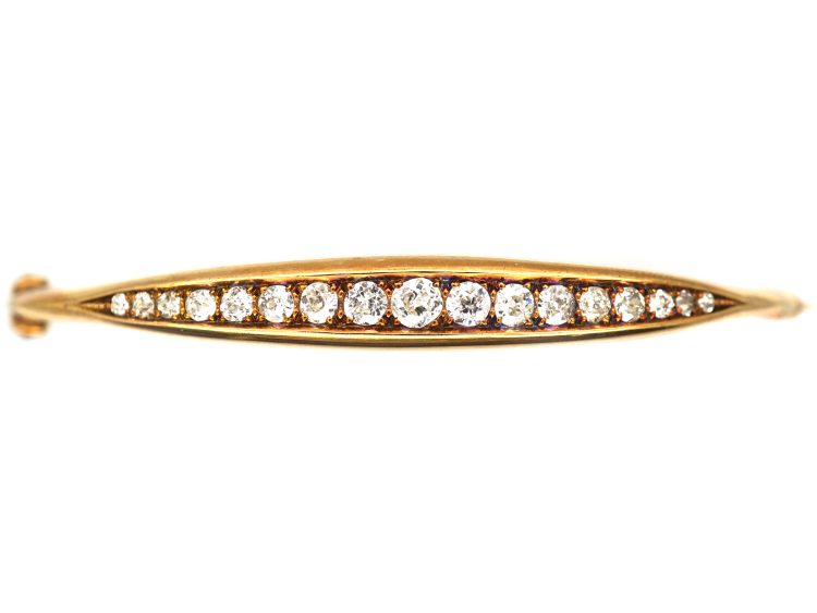 Edwardian 15ct Gold Bangle set with Graduated Diamonds