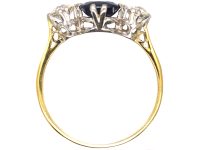 Early 20th Century 18ct Gold & Platinum, Sapphire & Diamond Three Stone Ring