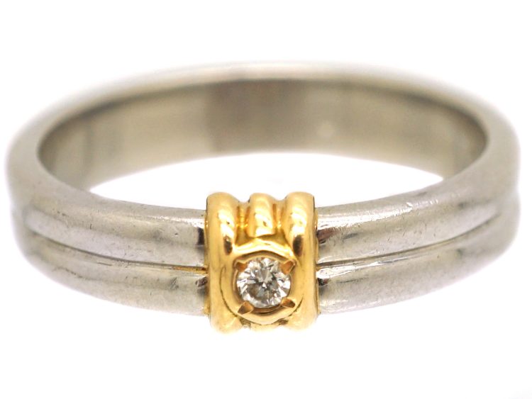 18ct Gold & Platinum Ring set with a Diamond