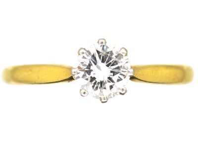Millenium 18ct Gold & Platinum Diamond Solitaire Ring