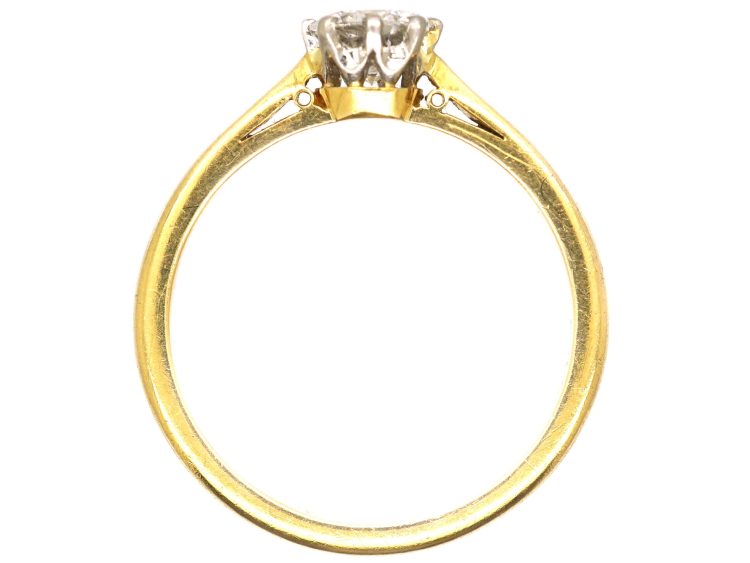 Millenium 18ct Gold & Platinum Diamond Solitaire Ring