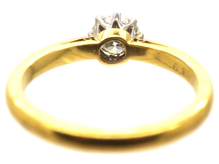 Millenium 18ct Gold & Platinum Diamond Solitaire Ring