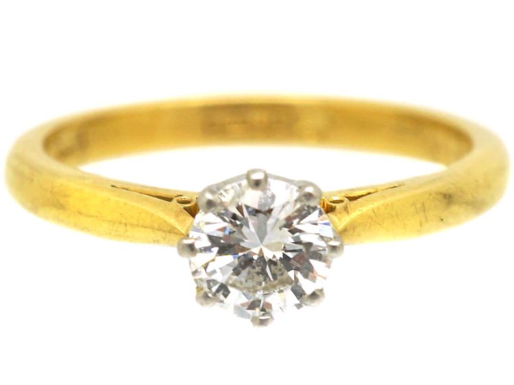 Millenium 18ct Gold & Platinum Diamond Solitaire Ring