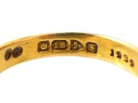 Edwardian 18ct Gold Sapphire & Diamond Crossover Ring with Ornate Shoulders
