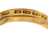 Victorian 18ct Gold Snake Ring with Old Mine Cut Diamond in His Head & Ruby Eyes