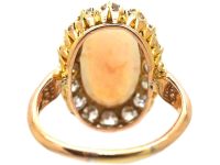 Early 20th Century 18ct Gold, Large Opal & Diamond Oval Cluster Ring