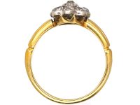 Victorian 18ct Gold & Silver Old Mine Cut Diamond Cluster Ring