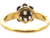 Victorian 18ct Gold & Silver Old Mine Cut Diamond Cluster Ring