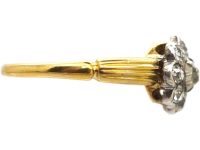 Victorian 18ct Gold & Silver Old Mine Cut Diamond Cluster Ring