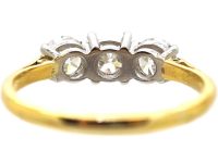 Vintage 18ct Gold & Platinum Three Stone Diamond Ring
