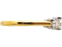 Vintage 18ct Gold & Platinum Three Stone Diamond Ring