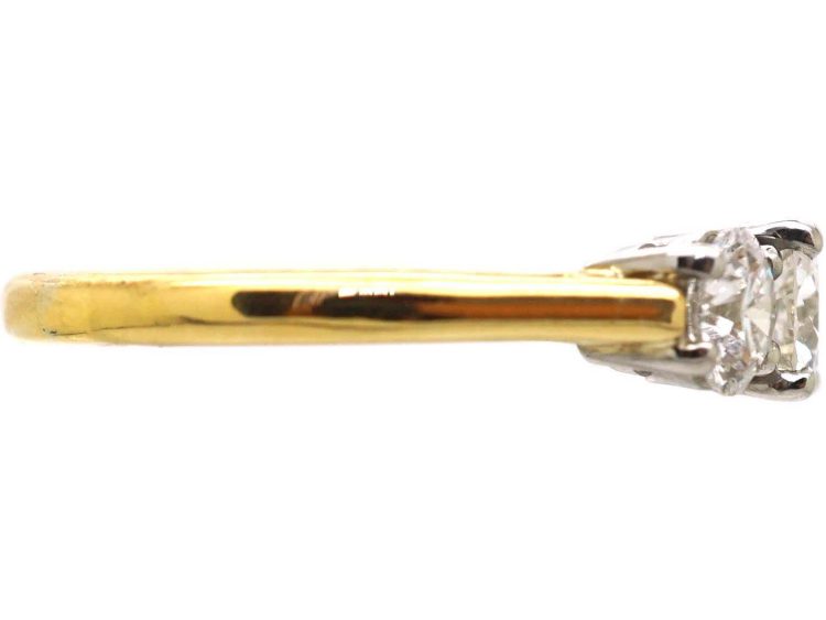 Vintage 18ct Gold & Platinum Three Stone Diamond Ring