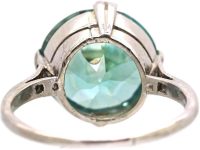 Art Deco Platinum Ring set with Large Zircon