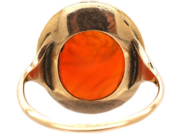 Georgian 15ct Gold Carnelian Intaglio Portrait Ring of Edmond Halley & his Comet
