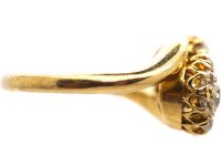 Edwardian 18ct Gold Double Diamond Cluster Ring