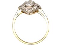 Art Deco 14ct Gold & Platinum Marquise Ring set with Diamonds