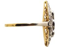 Art Deco 14ct Gold & Platinum Marquise Ring set with Diamonds