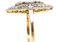Art Deco 14ct Gold & Platinum Marquise Ring set with Diamonds