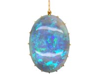 Edwardian Large Opal Pendant in Original Australian Case