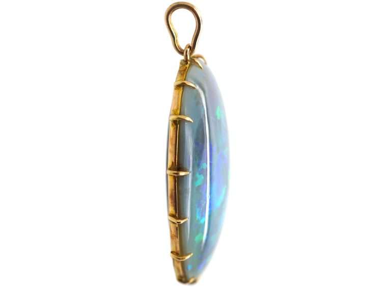 Edwardian Large Opal Pendant in Original Australian Case