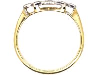 Art Deco 18ct Gold & Platinum Geometric Cluster Ring set with Diamonds