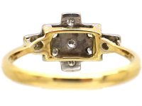 Art Deco 18ct Gold & Platinum Geometric Cluster Ring set with Diamonds