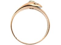 Victorian 9ct Gold Snake Ring set with a Rose Diamond