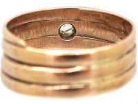 Victorian 9ct Gold Snake Ring set with a Rose Diamond