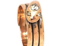 Victorian 9ct Gold Snake Ring set with a Rose Diamond