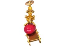 Edwardian 9ct Gold Cupid Riding on Cart Charm