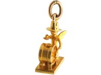 Edwardian 9ct Gold Charm of an Angelic Drummer
