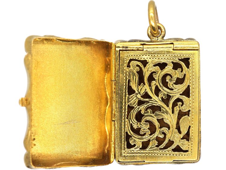 Victorian 15ct Gold Vinaigrette with Fine Engraved Detail