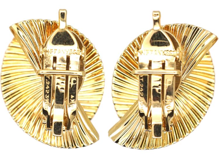 1950s 14ct Gold Earrings by Tiffany & Co in Original Case