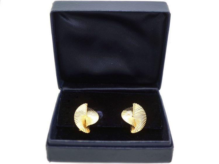 1950s 14ct Gold Earrings by Tiffany & Co in Original Case