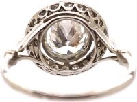 Art Deco French Import Platinum & Diamond Target Ring