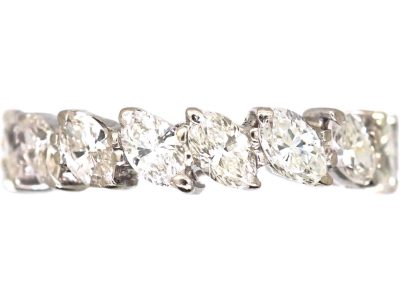 1980s 18ct White Gold Marquise Diamond Eternity Ring