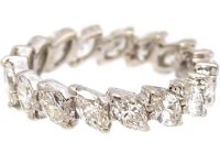 1980s 18ct White Gold Marquise Diamond Eternity Ring