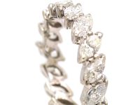 1980s 18ct White Gold Marquise Diamond Eternity Ring