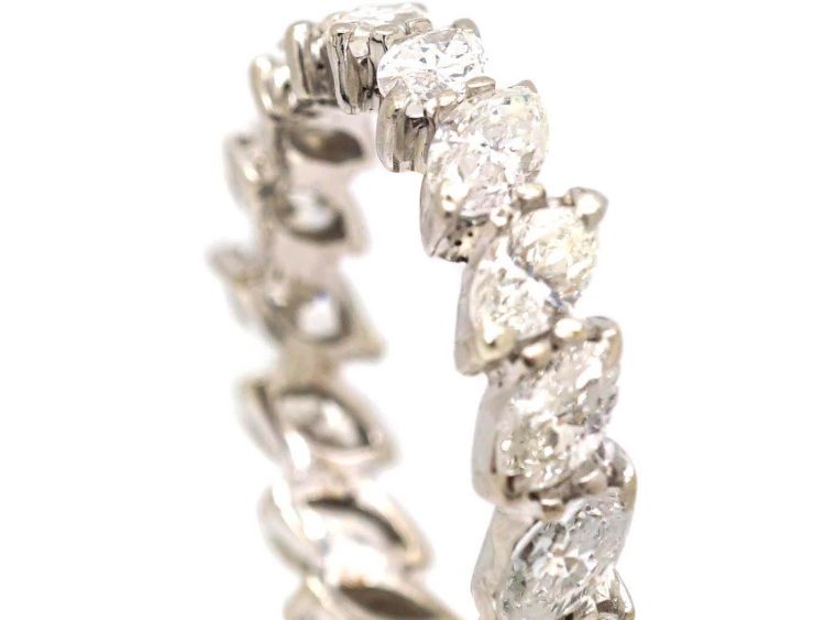 1980s 18ct White Gold Marquise Diamond Eternity Ring