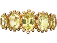 Early 19th Century 15ct Gold Five Stone Ring set with Chrysolites