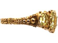 Early 19th Century 15ct Gold Five Stone Ring set with Chrysolites
