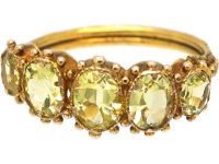 Early 19th Century 15ct Gold Five Stone Ring set with Chrysolites