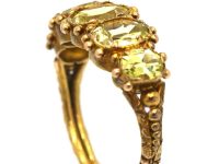 Early 19th Century 15ct Gold Five Stone Ring set with Chrysolites