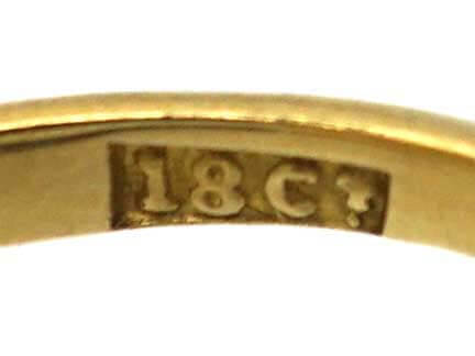 Edwardian 18ct Gold Diamond Cluster Ring with Diamond set Shoulders