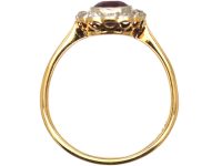Edwardian 18ct Gold & Platinum, Ruby & Diamond Oval Cluster Ring