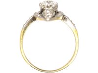 Edwardian 18ct Gold & Platinum Marquise Ring set with Diamonds
