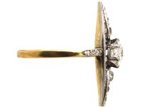 Edwardian 18ct Gold & Platinum Marquise Ring set with Diamonds