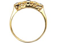 Edwardian 18ct Gold & Platinum, Three Stone Sapphire & Diamond Ring